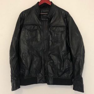 Black leather jacket